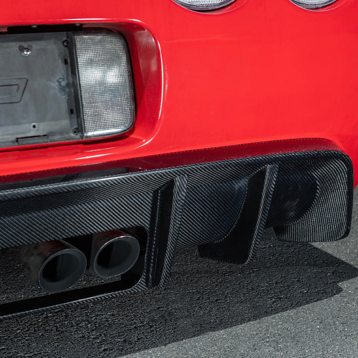 1997-04 Corvette C5 | EOS Performance Carbon Fiber Rear Bumper Finned Diffuser