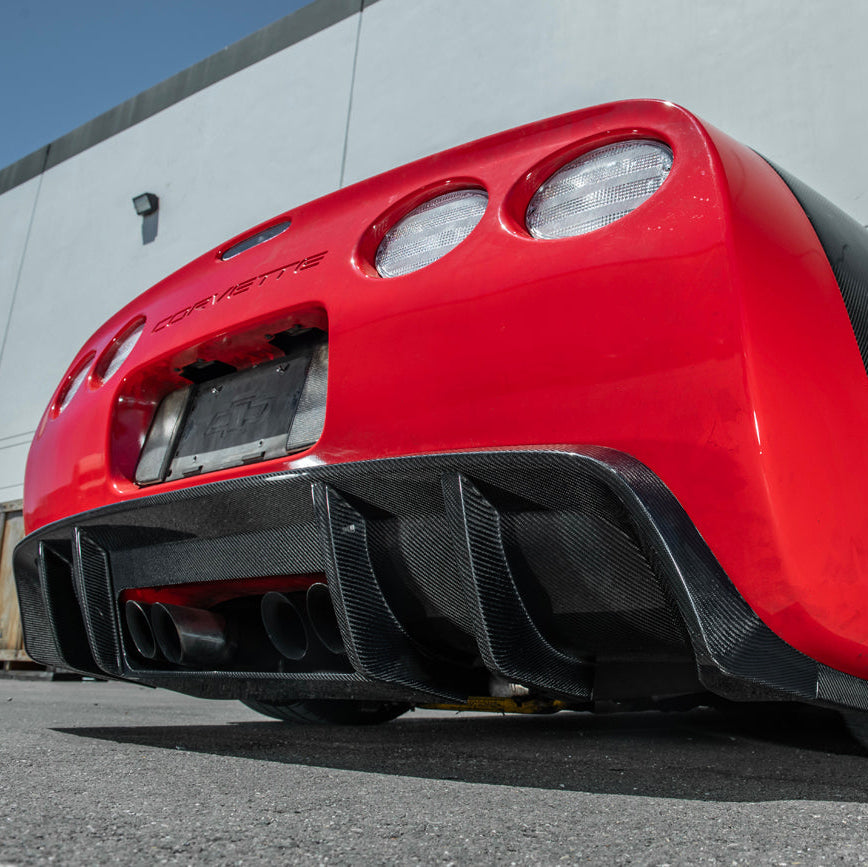 1997-04 Corvette C5 | EOS Performance Carbon Fiber Rear Bumper Finned Diffuser