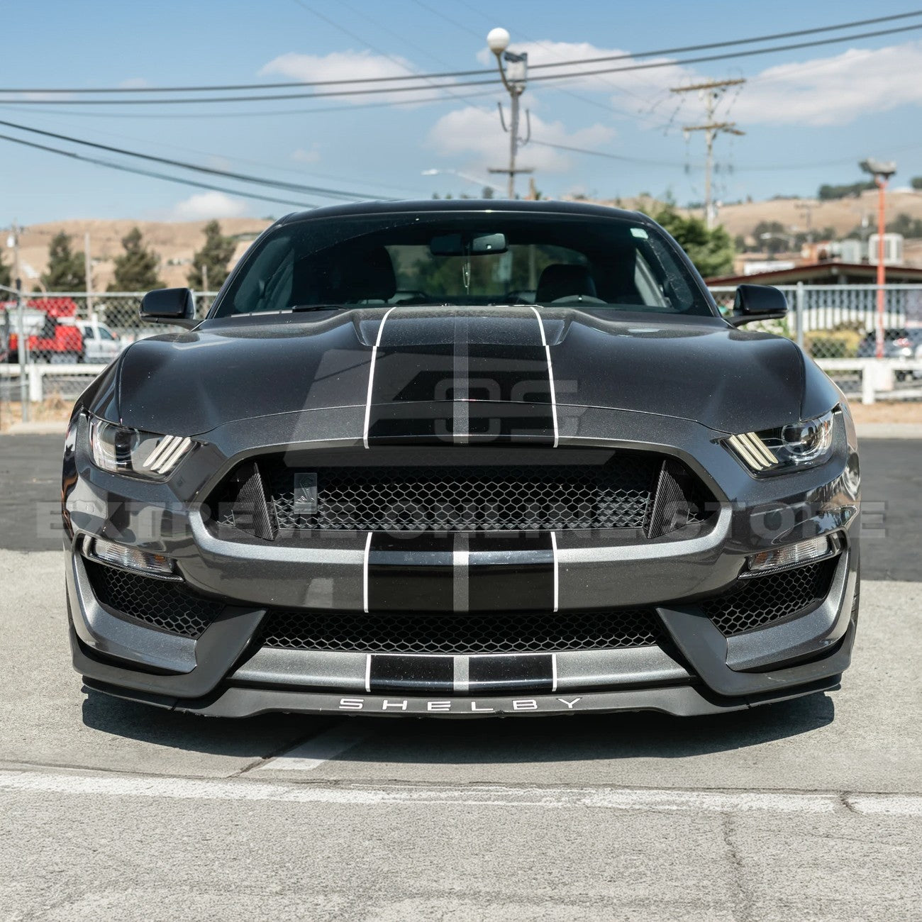 2015-20 Ford Mustang Shelby GT350 DRY Carbon Fiber Front Upper Grille Inserts Pair