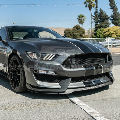 2015-20 Ford Mustang Shelby GT350 DRY Carbon Fiber Front Upper Grille Inserts Pair