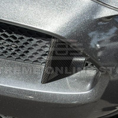 2015-20 Ford Mustang Shelby GT350 DRY Carbon Fiber Front Upper Grille Inserts Pair