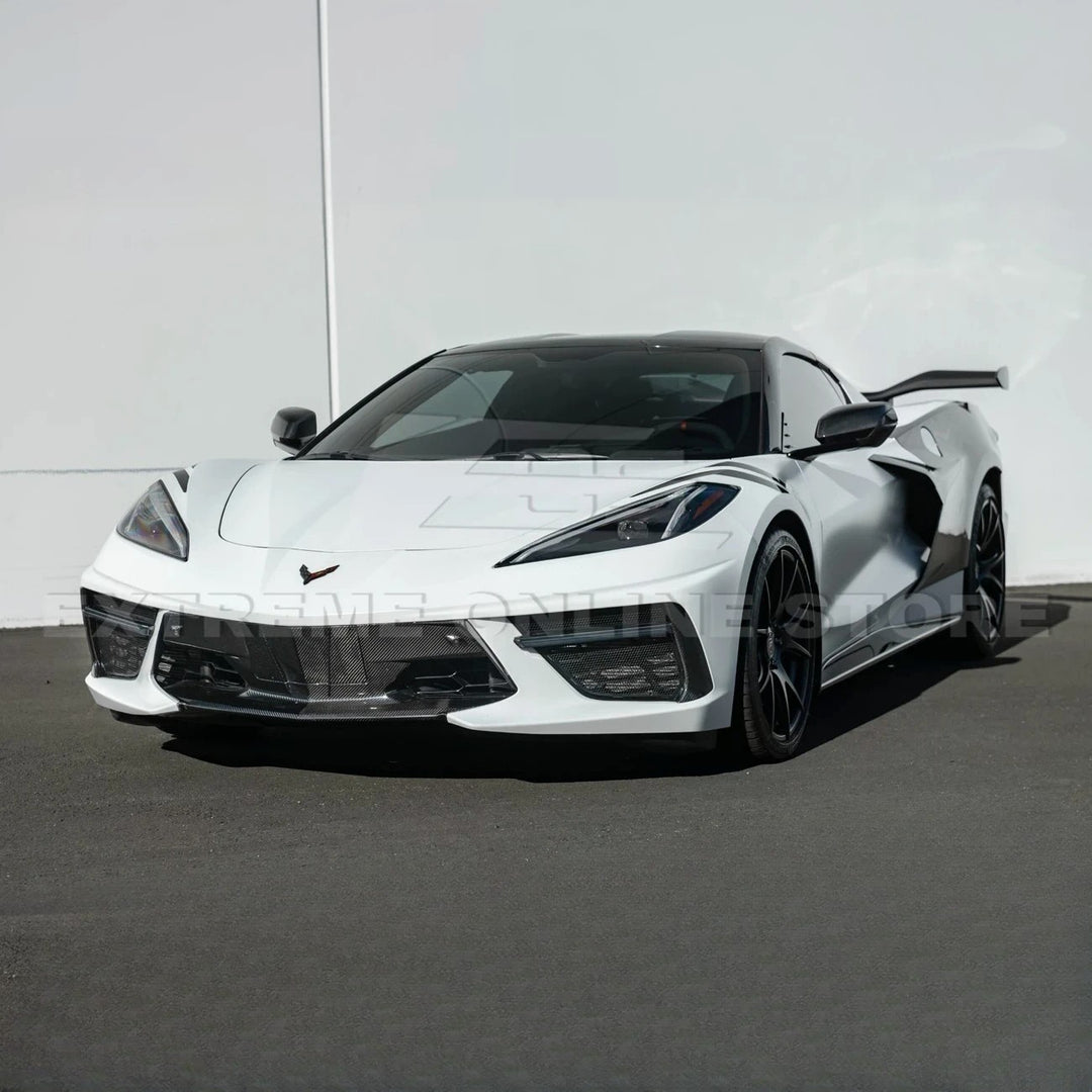 2020-Up Corvette C8 DRY CARBON FIBER Sequential LED DRL Light Bar Bezel Insert
