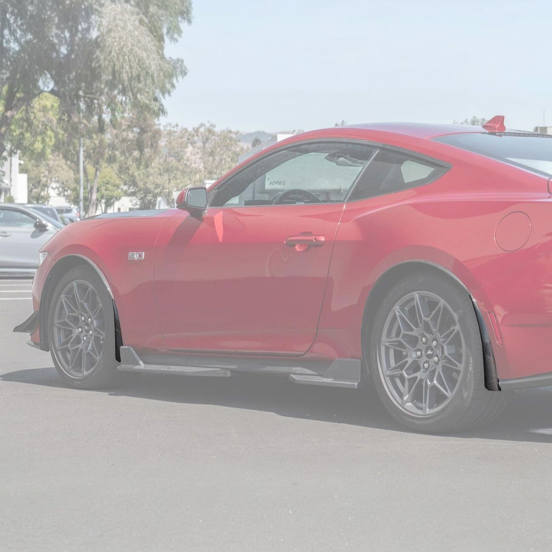 2024-Up Ford Mustang Carbon Fiber Performance XL Extended Front &amp; Rear Mud Flap Splash Guards