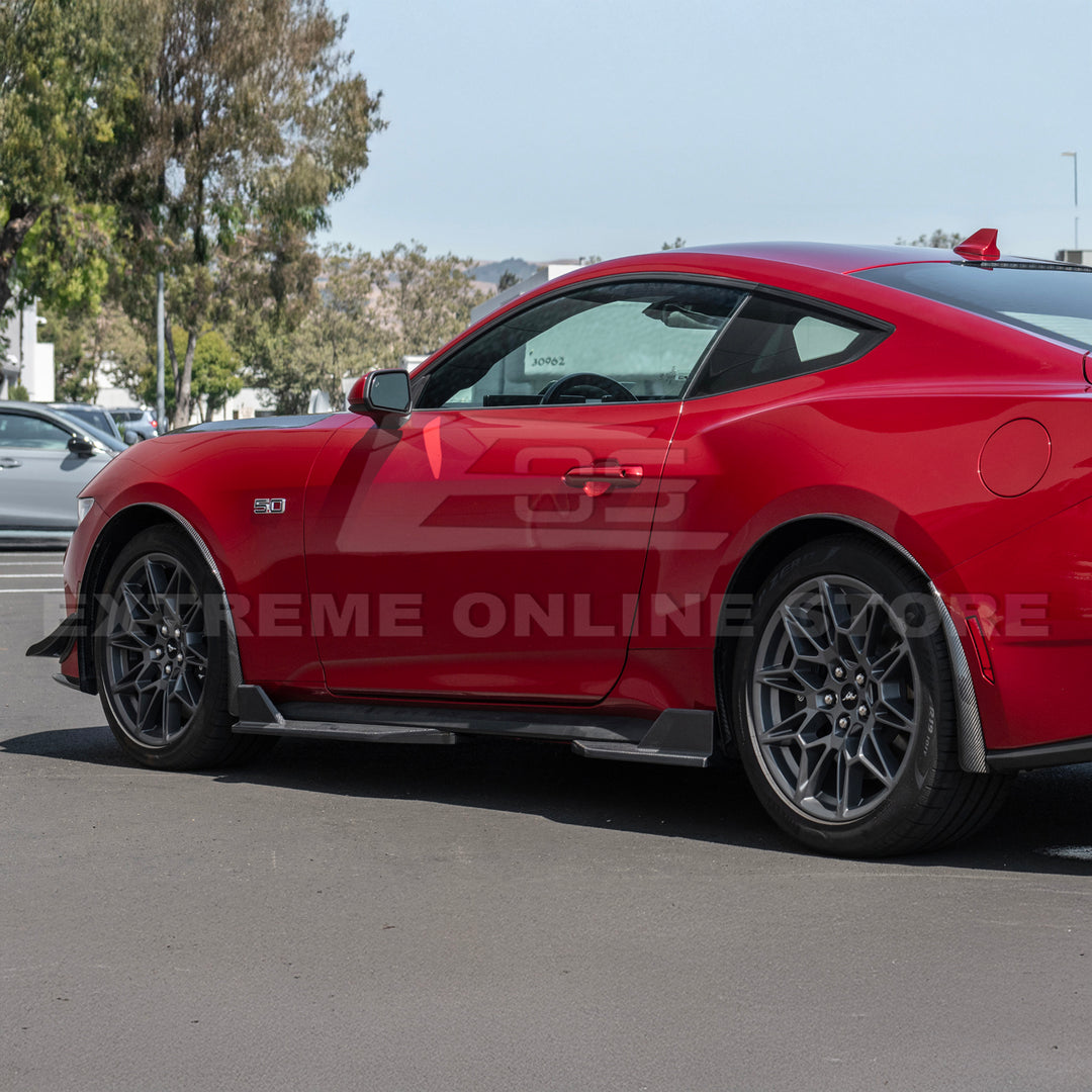 2024+ Ford Mustang DRY CARBON FIBER Fender Flares &amp; Mud Flap