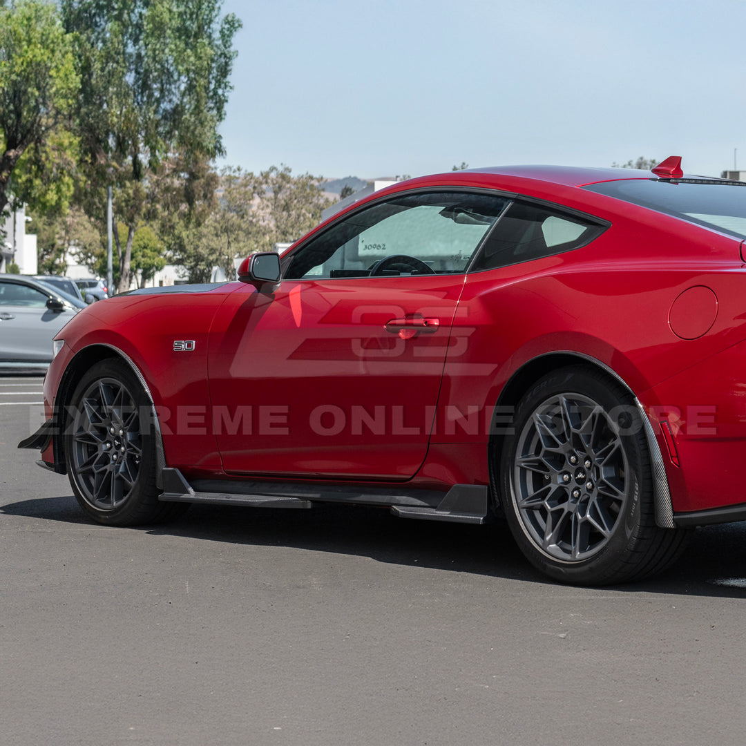 2024+ Ford Mustang DRY CARBON FIBER Fender Flares &amp; Mud Flap