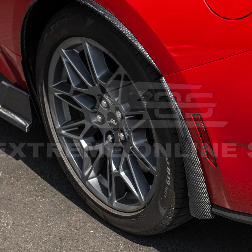 2024+ Ford Mustang DRY CARBON FIBER Fender Flares &amp; Mud Flap