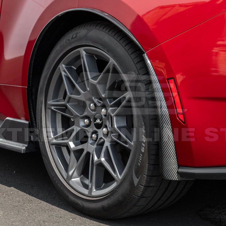 2024+ Ford Mustang DRY CARBON FIBER Fender Flares &amp; Mud Flap
