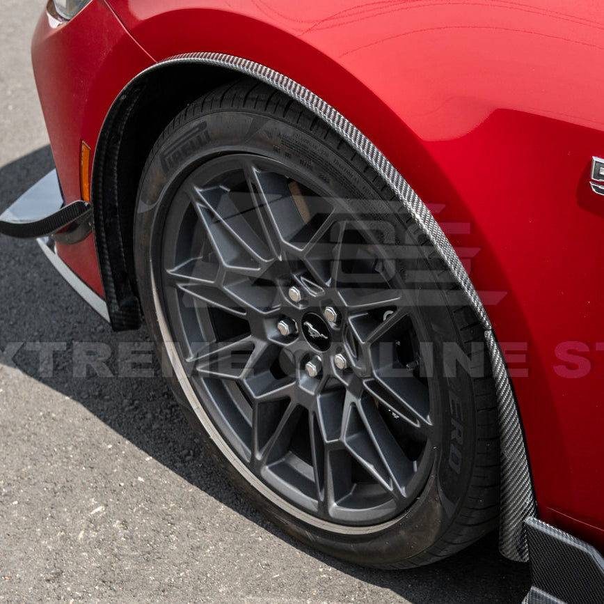 2024-Up Ford Mustang S650 Dry CARBON FIBER Front Quarter Fender Flare Extension