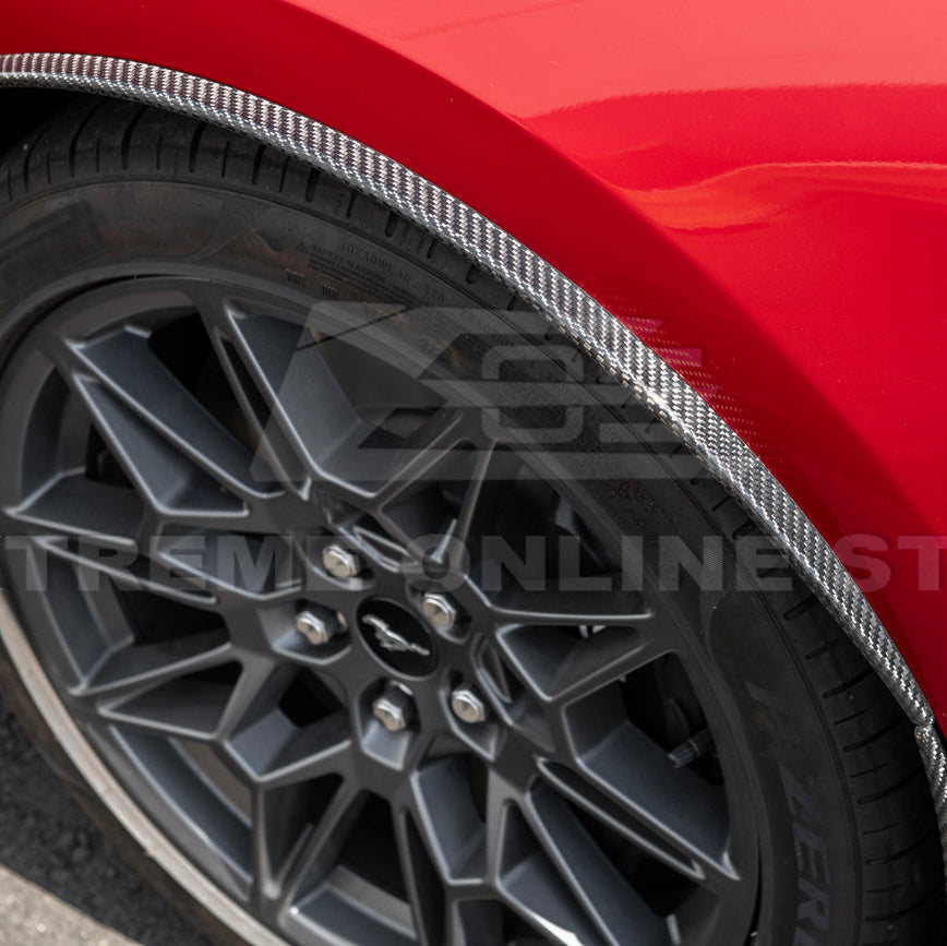 2024-Up Ford Mustang S650 Dry CARBON FIBER Front Quarter Fender Flare Extension