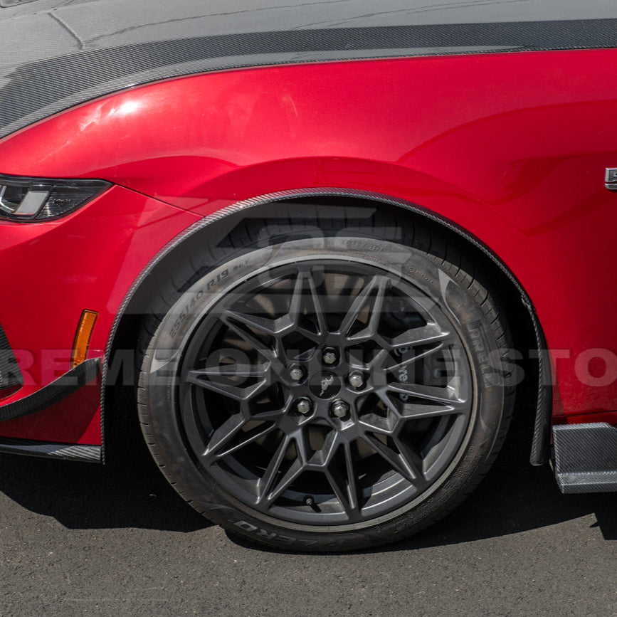 2024+ Ford Mustang DRY CARBON FIBER Fender Flares &amp; Mud Flap