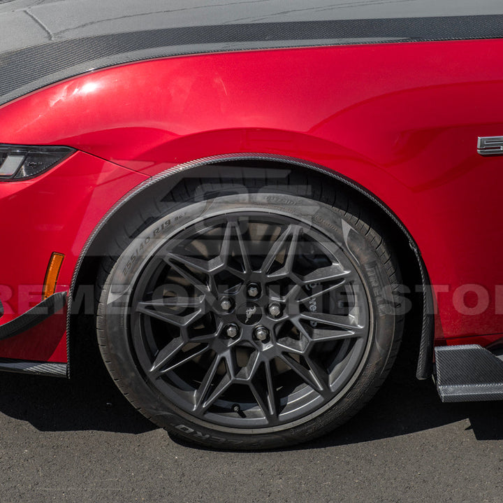 2024-Up Ford Mustang S650 Dry CARBON FIBER Front Quarter Fender Flare Extension