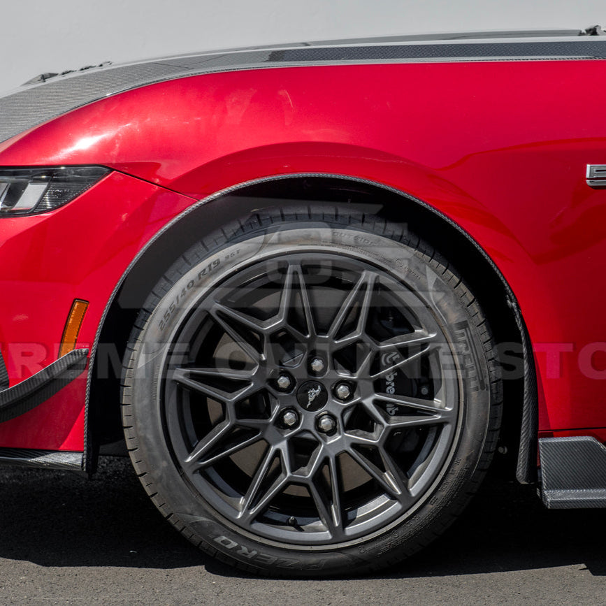 2024+ Ford Mustang DRY CARBON FIBER Fender Flares &amp; Mud Flap
