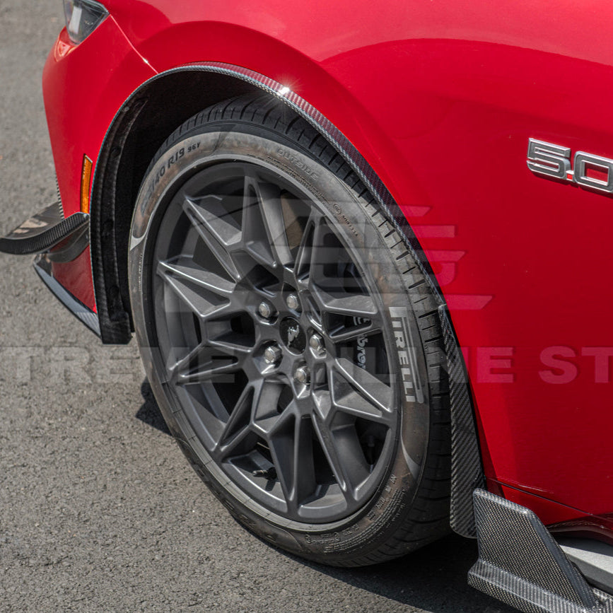 2024+ Ford Mustang DRY CARBON FIBER Fender Flares &amp; Mud Flap