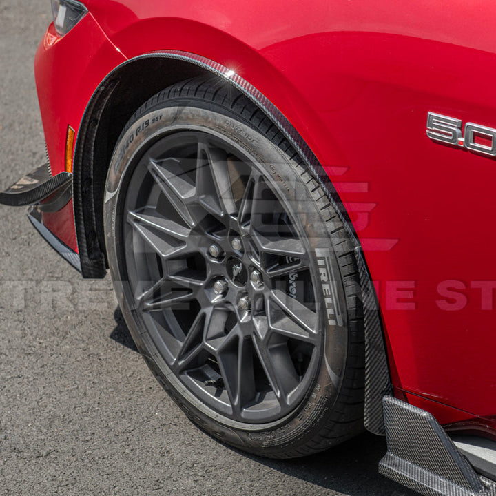 2024+ Ford Mustang DRY CARBON FIBER Fender Flares &amp; Mud Flap