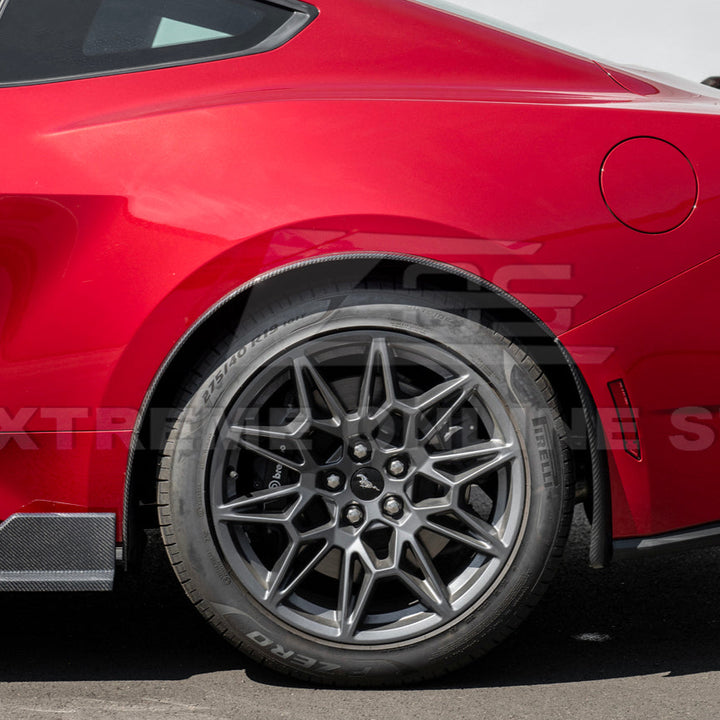 2024+ Ford Mustang DRY CARBON FIBER Fender Flares &amp; Mud Flap