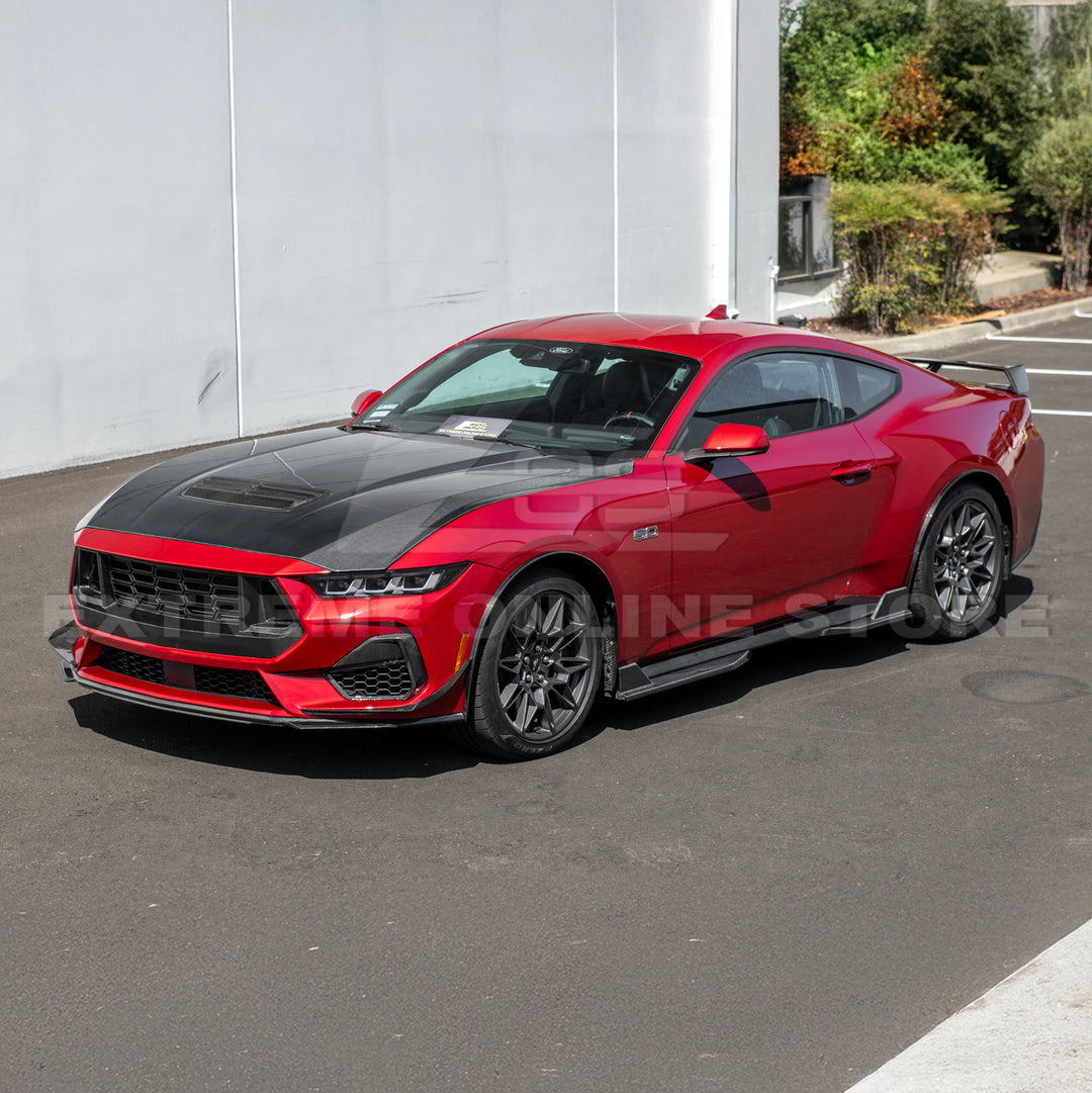2024+ Ford Mustang DRY CARBON FIBER Fender Flares &amp; Mud Flap