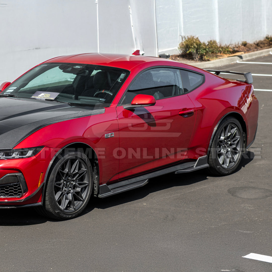 2024+ Ford Mustang DRY CARBON FIBER Fender Flares &amp; Mud Flap