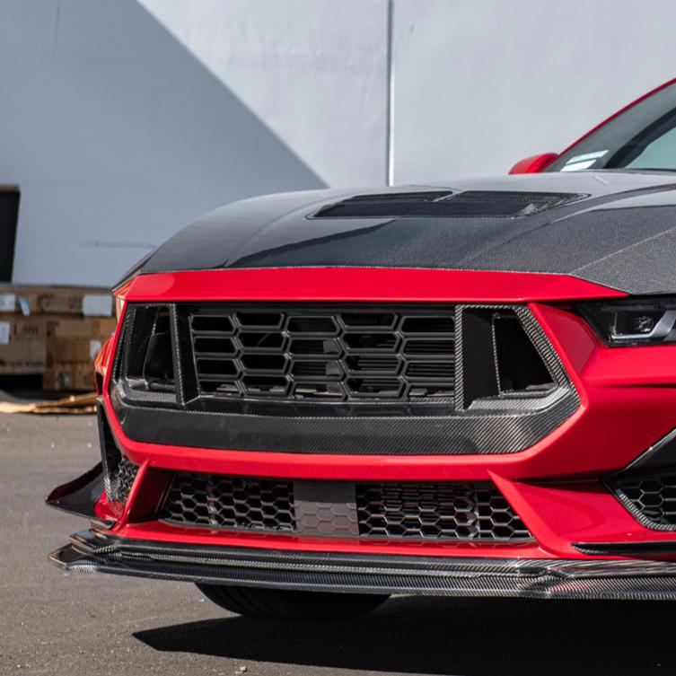 2024+ Ford Mustang GT  Replacement Dry Carbon Fiber Front Grille Cover