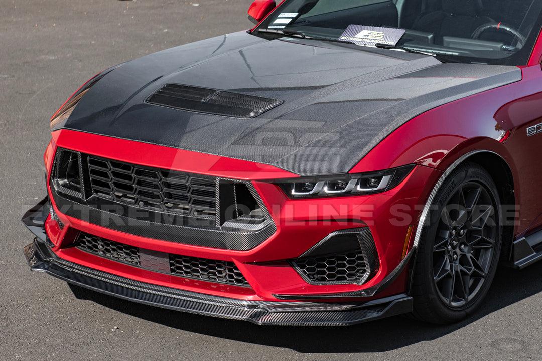 2024+ Ford Mustang GT  Replacement Dry Carbon Fiber Front Grille Cover