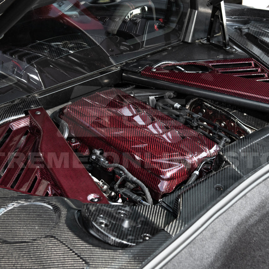 2020-Up Corvette C8 DRY CARBON FIBER LT2 Rear Engine Cover