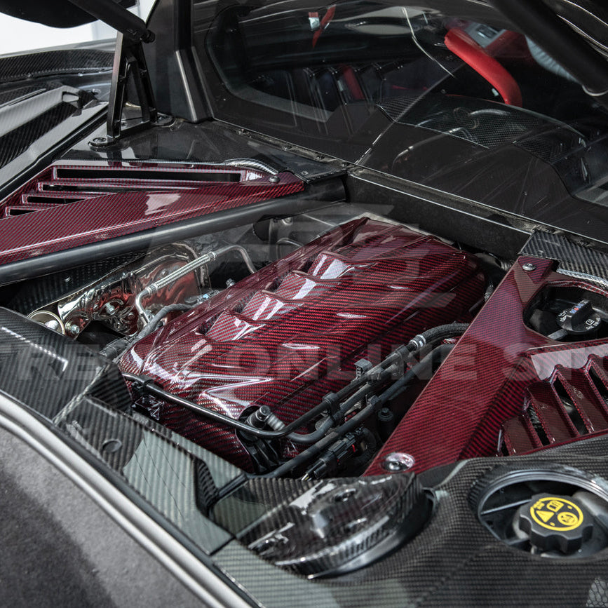 2020-Up Corvette C8 DRY CARBON FIBER LT2 Rear Engine Cover