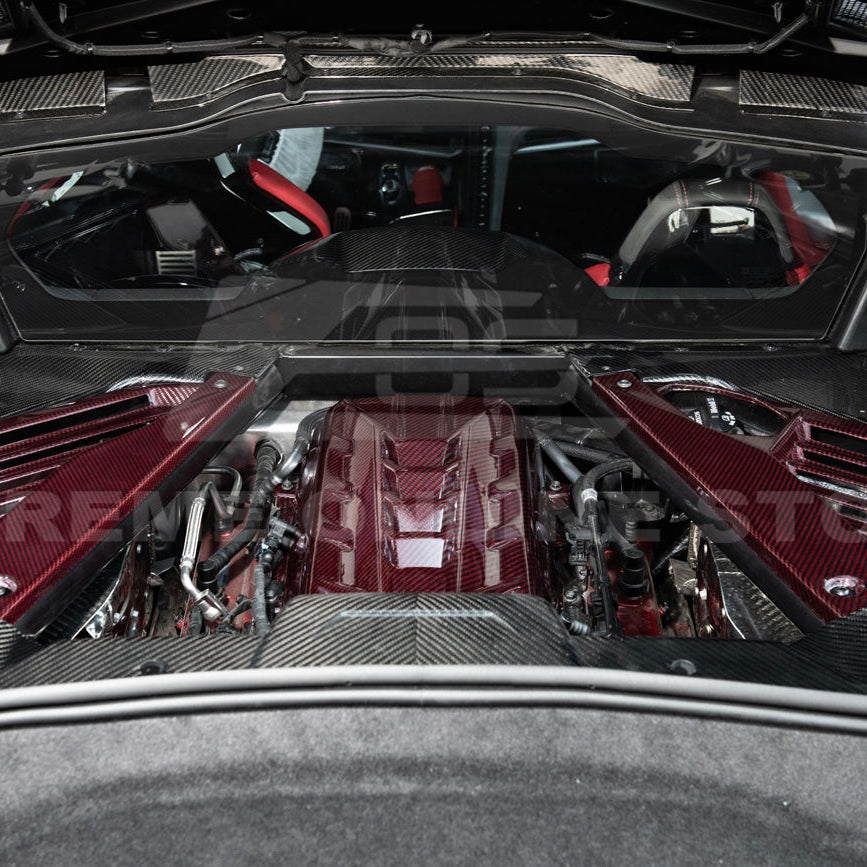 2020-Up Corvette C8 DRY CARBON FIBER LT2 Rear Engine Cover