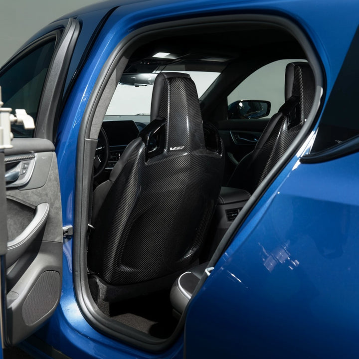2020-Up Cadillac CT5 Dry Carbon Fiber High-Performance Front Bucket Seat Back Replacement Covers