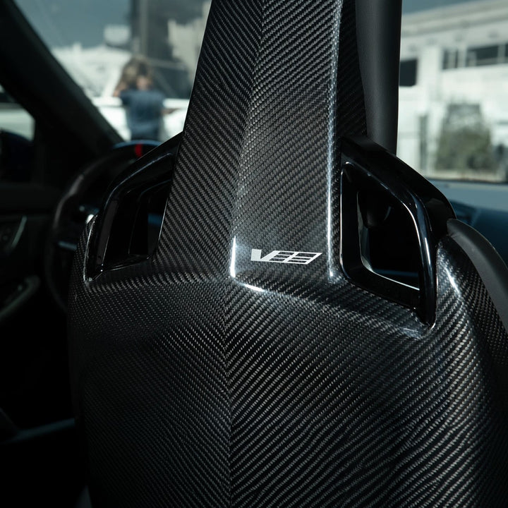 2020-Up Cadillac CT5 Dry Carbon Fiber High-Performance Front Bucket Seat Back Replacement Covers
