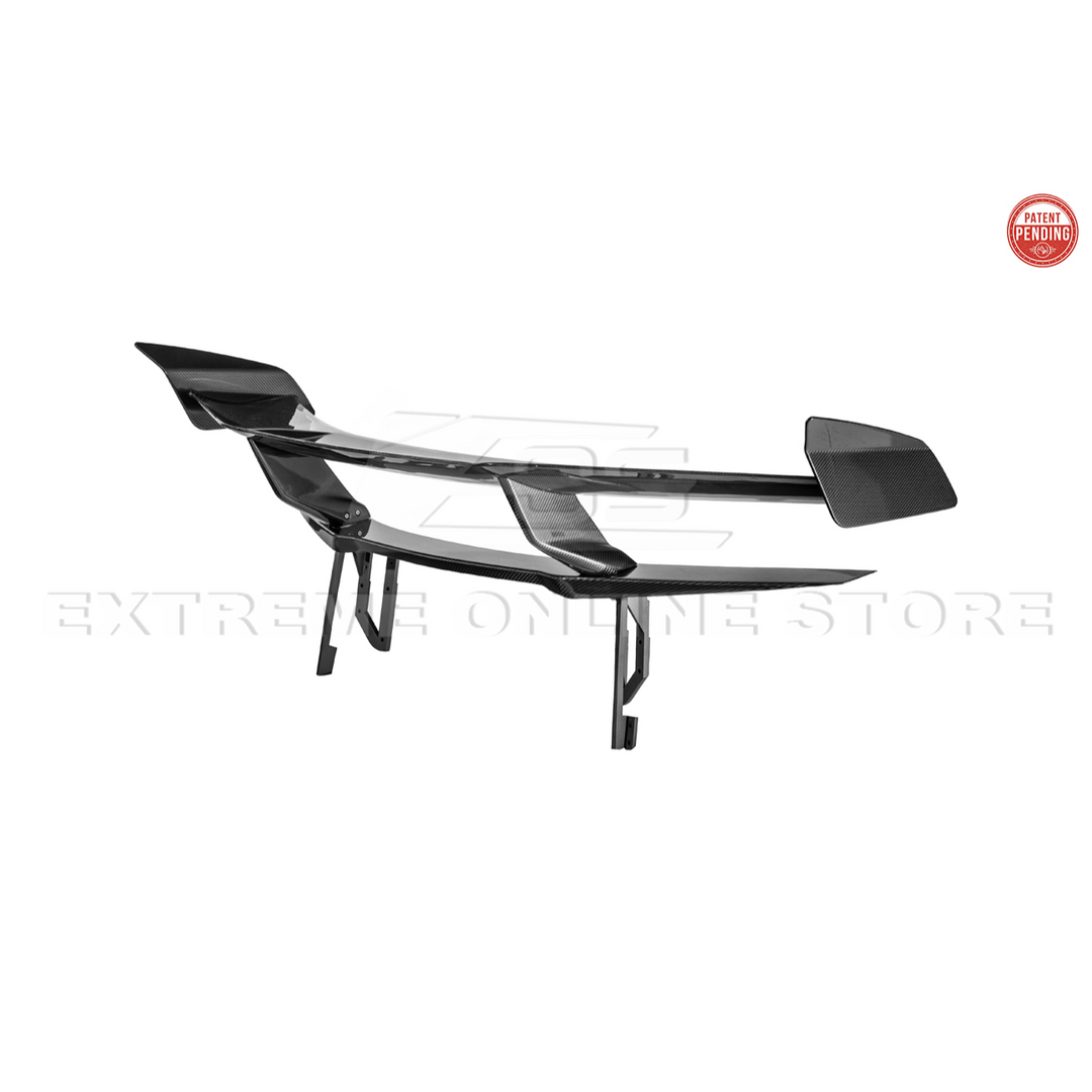 Corvette C8 ZR1 Style DRY CARBON FIBER Rear High Wing Spoiler Bracket