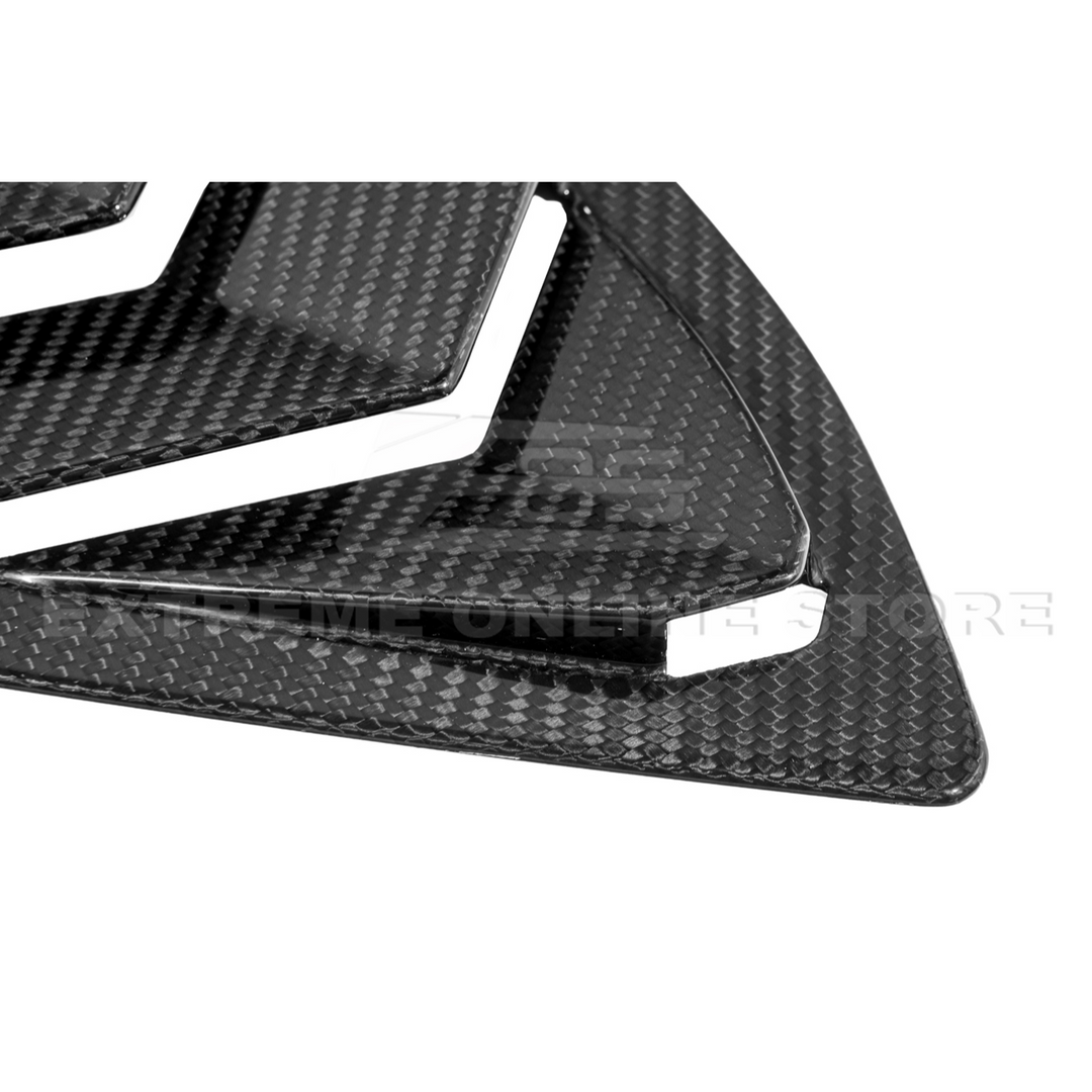 2020-Up Corvette C8 DRY Carbon Fiber Side Quarter Window Louver Sun Shade Cover