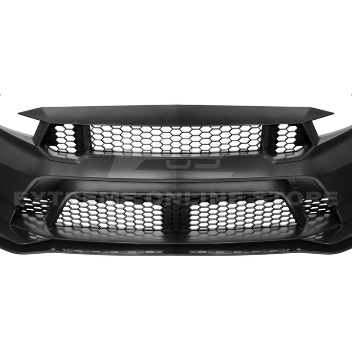 2024-Up Mustang GTD Style Full Conversion Primed Front Bumper Cover Grille Lip