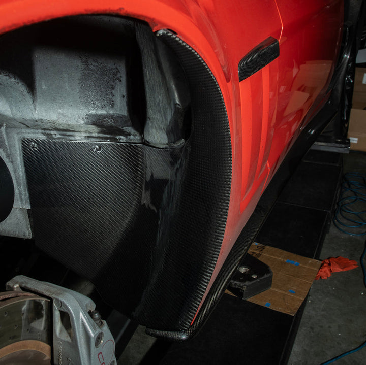Corvette C6 Carbon Fiber Factory Style Front Fender Rear Extension Splash Guards