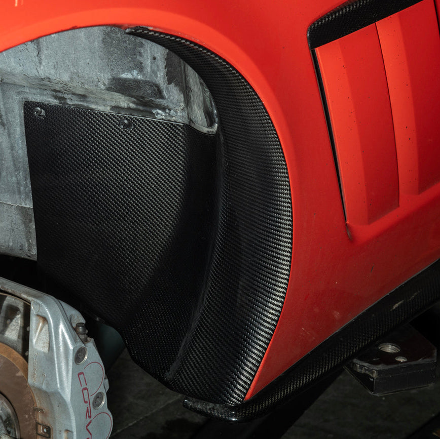 Corvette C6 Carbon Fiber Factory Style Front Fender Rear Extension Splash Guards