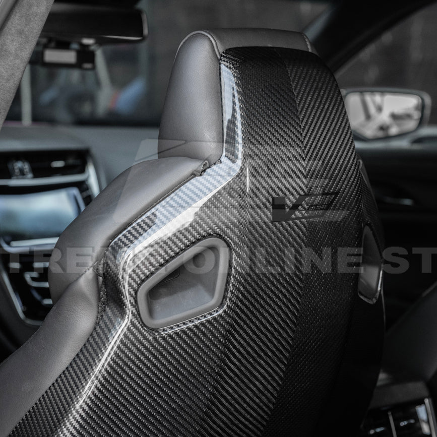 2016-19 CTS-V | ATS-V Dry CARBON FIBER Seat Back Cover