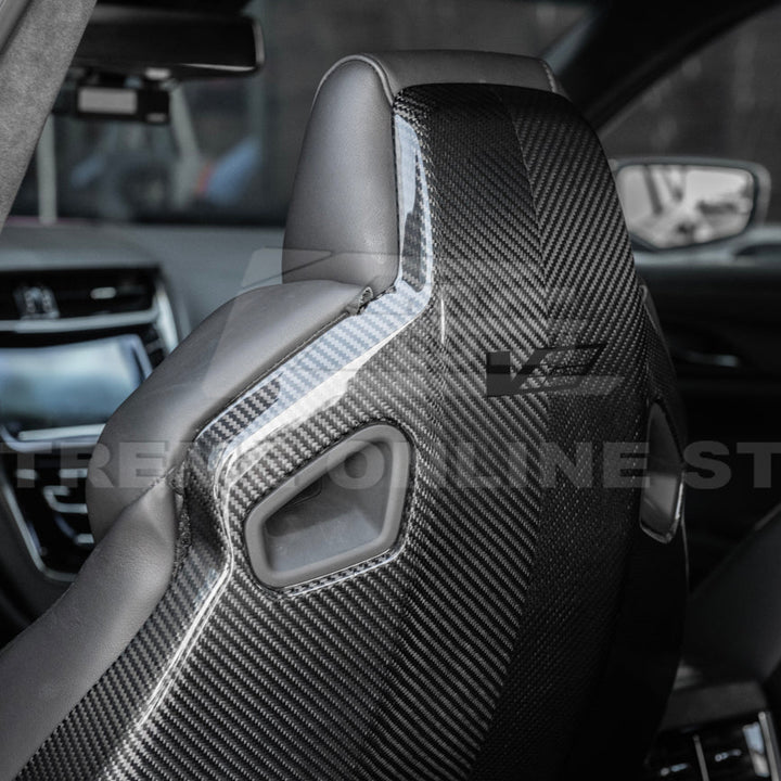 2016-19 CTS-V | ATS-V Dry CARBON FIBER Seat Back Cover