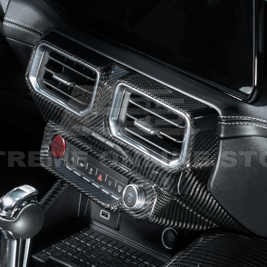 2024-Up Ford Mustang Single Screen Interior DRY CONBON FIBER Center Console Cover