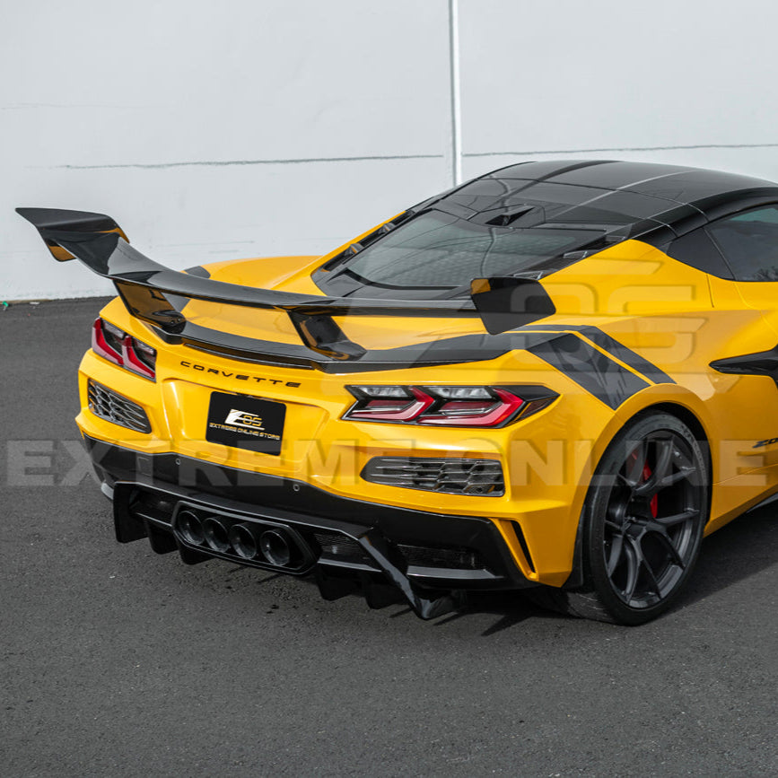 Corvette C8 ZR1 Style CARBON FIBER Rear High Wing Spoiler Bracket