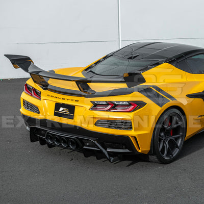 Corvette C8 ZR1 Style CARBON FIBER Rear High Wing Spoiler Bracket