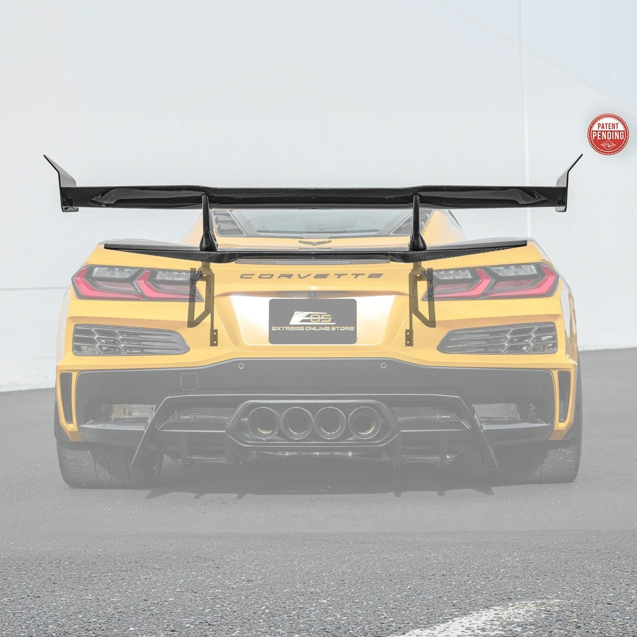 Corvette C8 ZR1 Style DRY CARBON FIBER Rear High Wing Spoiler
