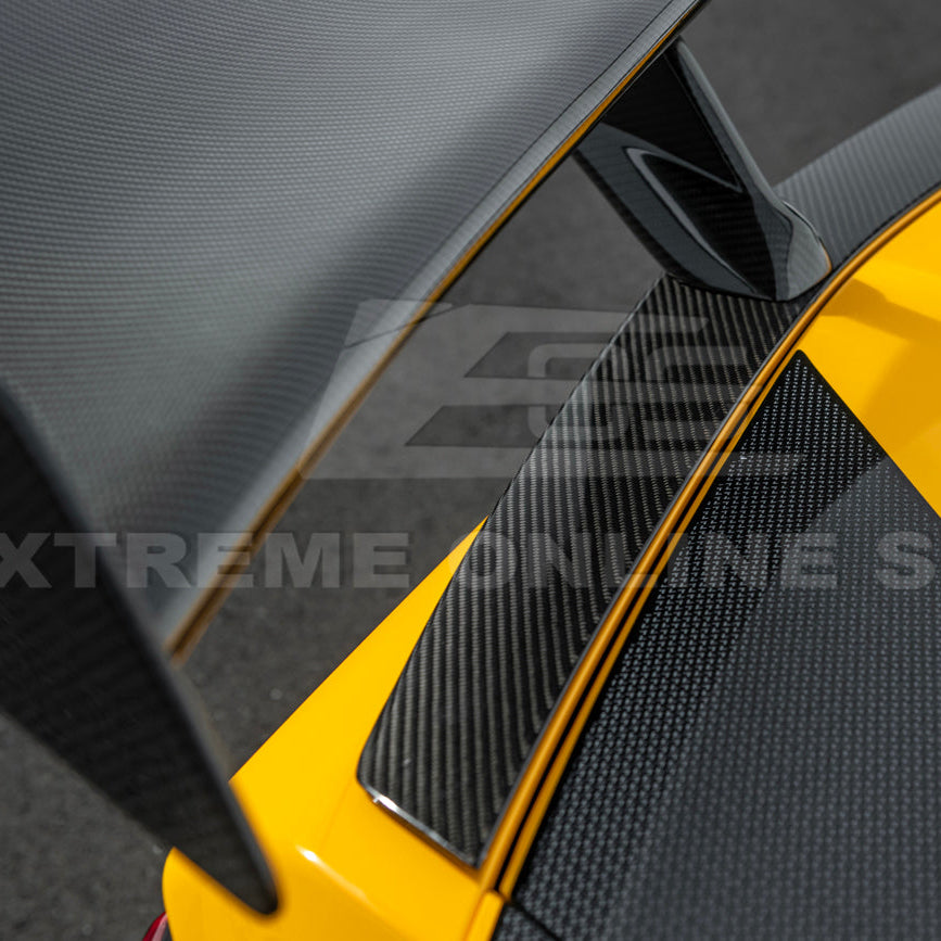 Corvette C8 ZR1 Style DRY CARBON FIBER Rear High Wing Spoiler Bracket