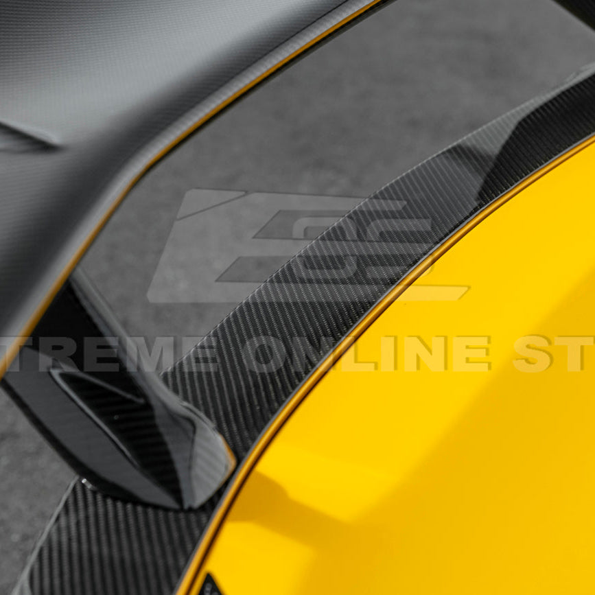 Corvette C8 ZR1 Style DRY CARBON FIBER Rear High Wing Spoiler Bracket