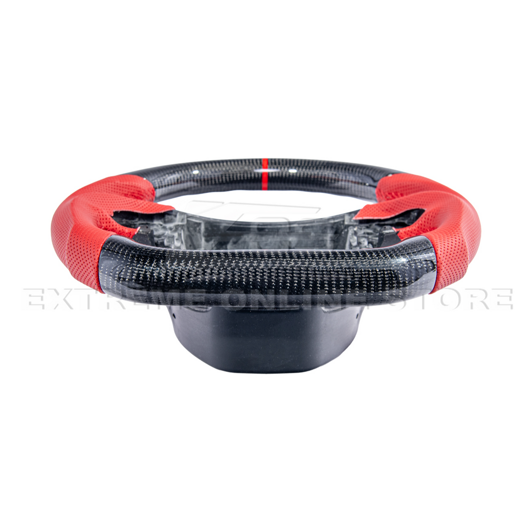 Chevrolet Corvette C7 Red Leather Red Stitching Carbon Fiber Steering Wheel