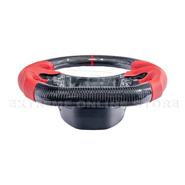 Chevrolet Corvette C7 Red Leather Red Stitching Carbon Fiber Steering Wheel