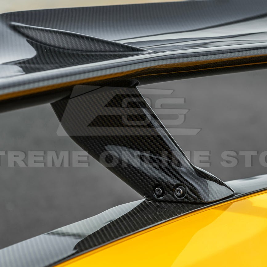 Corvette C8 ZR1 Style CARBON FIBER Rear High Wing Spoiler Bracket