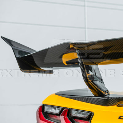 Corvette C8 ZR1 Style CARBON FIBER Rear High Wing Spoiler Bracket