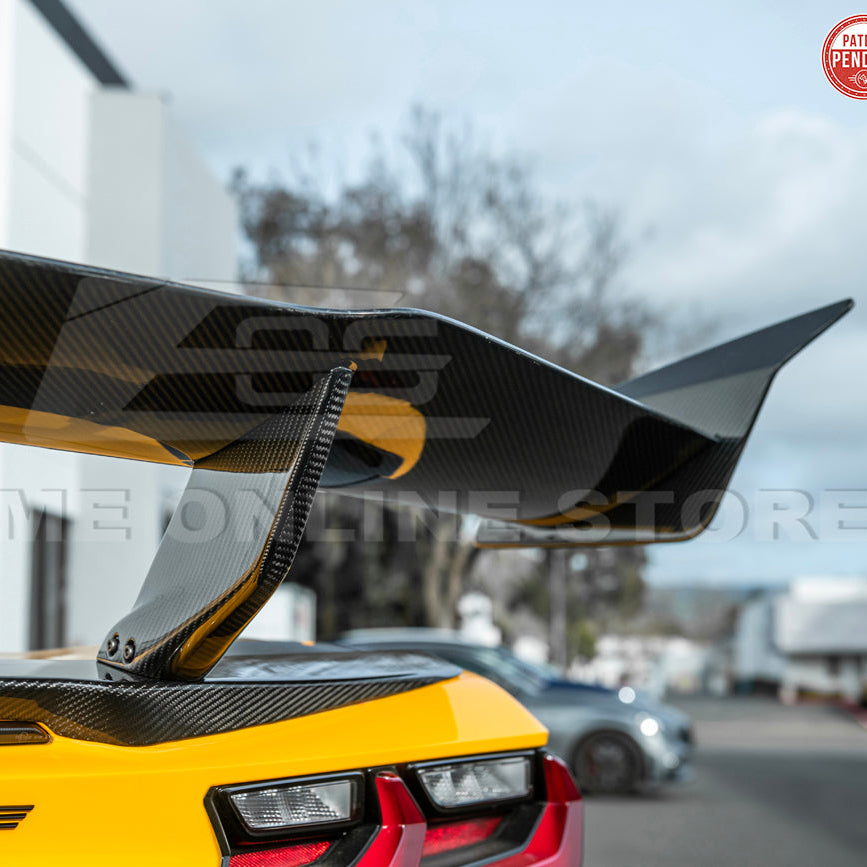 Corvette C8 ZR1 Style CARBON FIBER Rear High Wing Spoiler Bracket