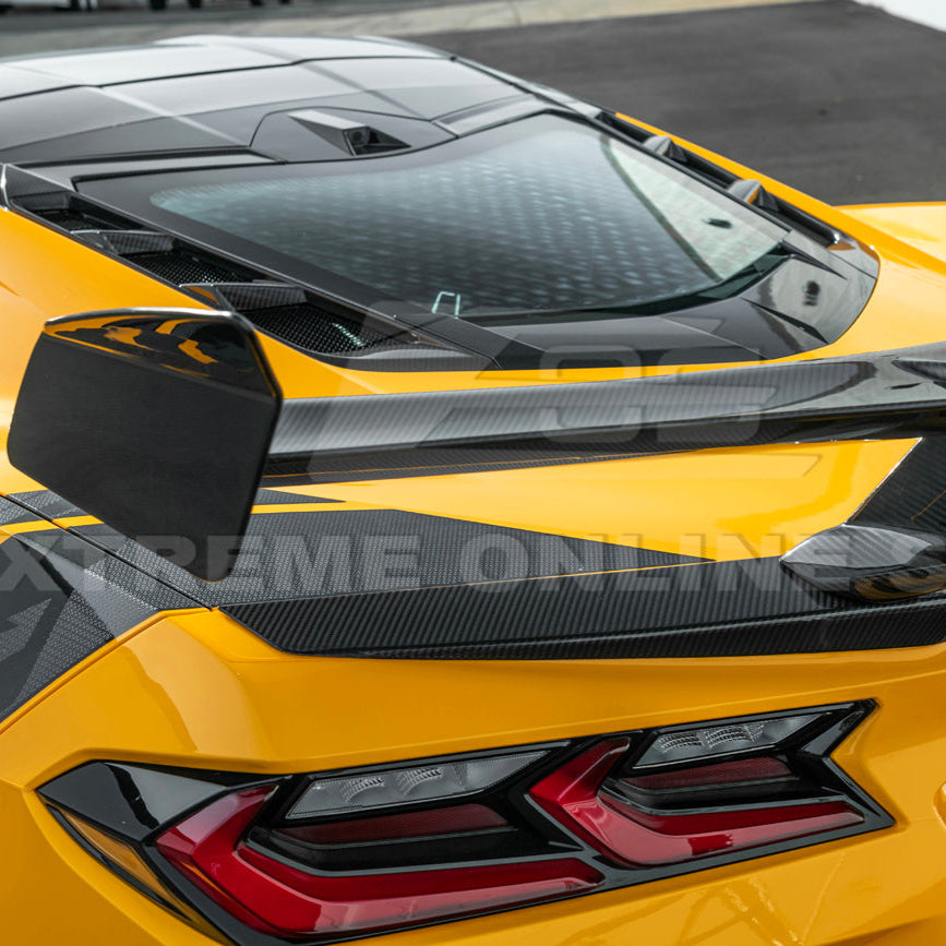 Corvette C8 ZR1 Style CARBON FIBER Rear High Wing Spoiler Bracket