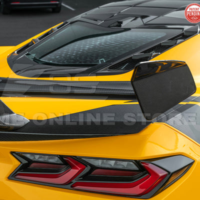 Corvette C8 ZR1 Style CARBON FIBER Rear High Wing Spoiler Bracket