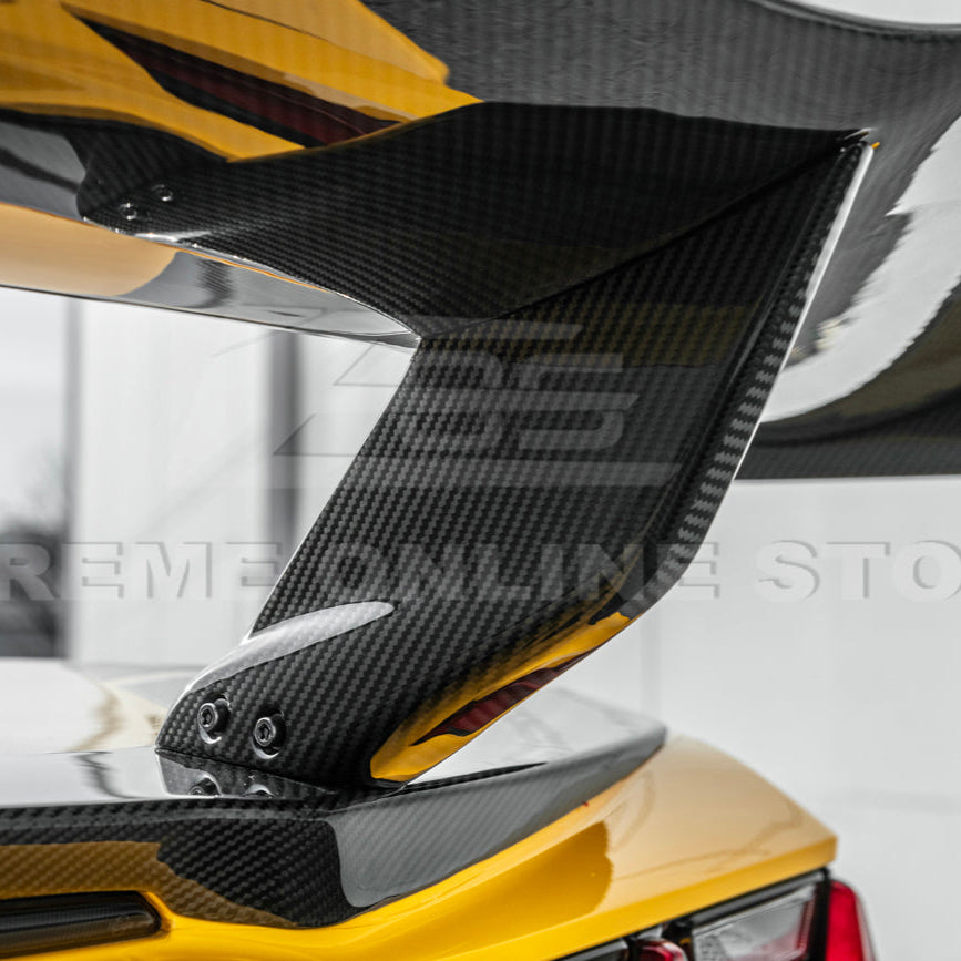 Corvette C8 ZR1 Style CARBON FIBER Rear High Wing Spoiler Bracket