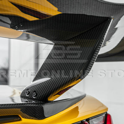 Corvette C8 ZR1 Style CARBON FIBER Rear High Wing Spoiler Bracket